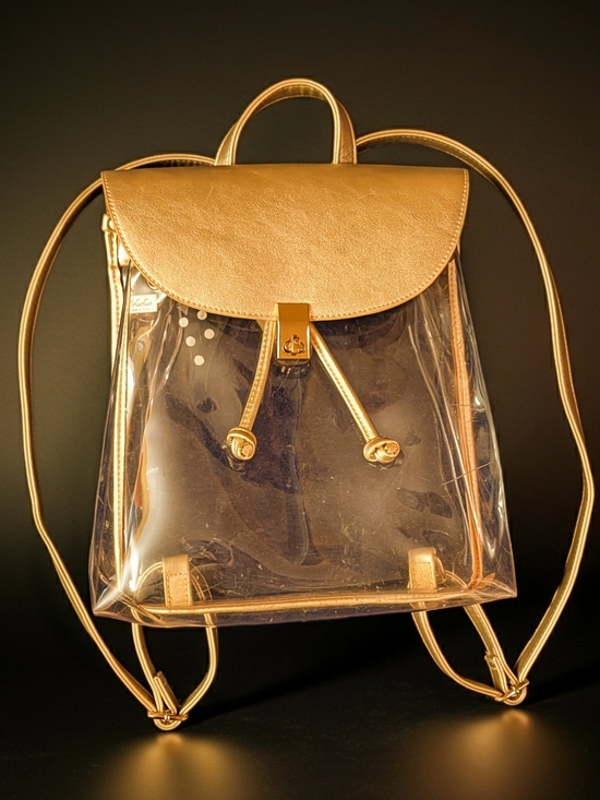 NWT Togogo Clear Gold Trim Women's Backpack - Picture 4 of 8